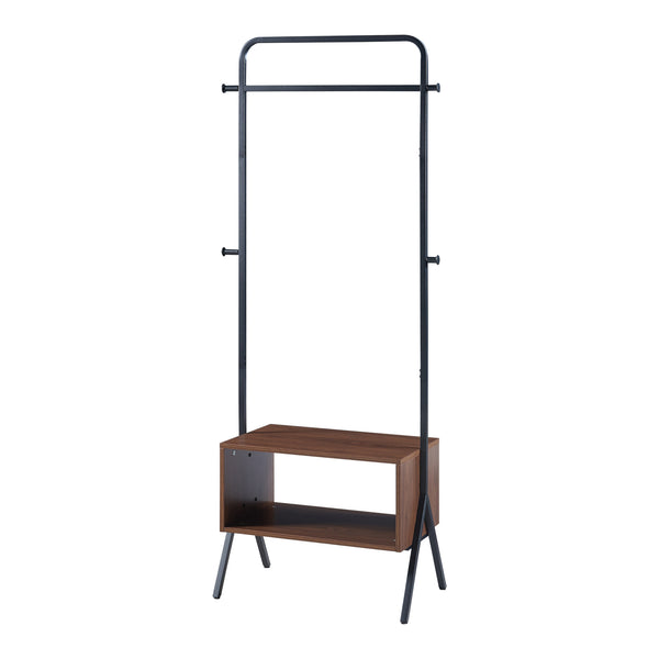 Garderobestativ Averøy 180x74x42cm sort/valnød [en.casa].