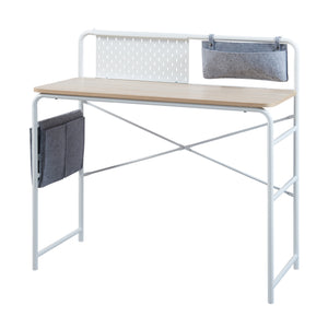 Skrivebord Dyrøy 98x98x46cm hvid/eg [en.casa].