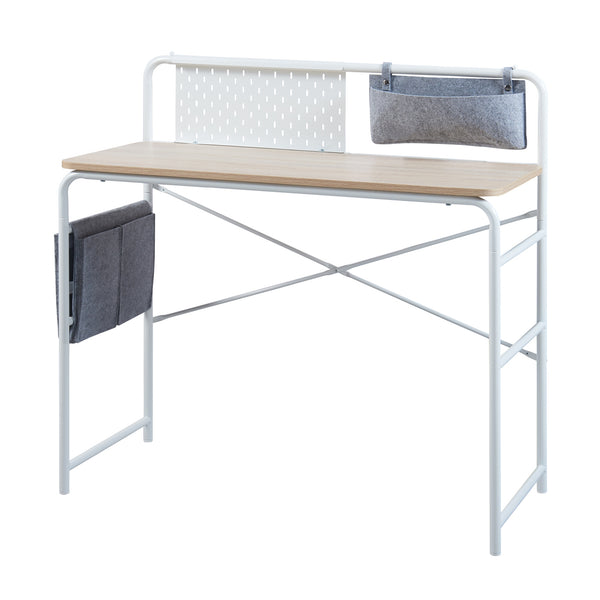 Skrivebord Dyrøy 98x98x46cm hvid/eg [en.casa].
