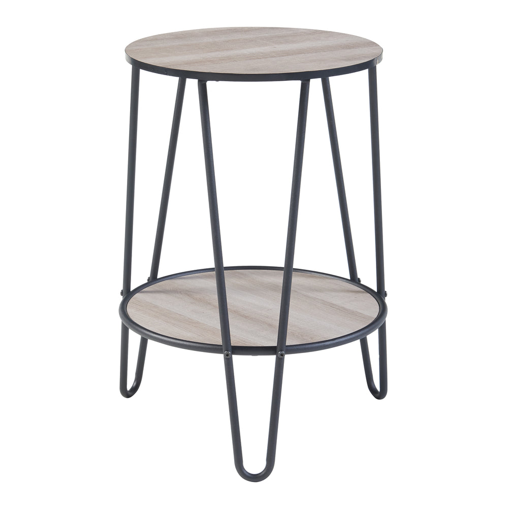 Sidebord Ylöjärvi med 2 hylder Sort/Eg - Look [en.casa] - premiumXL