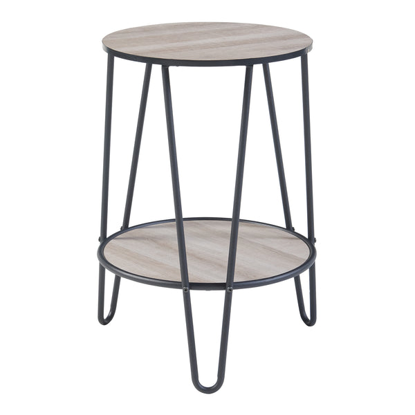 Ylöjärvi sidebord med 2 hylder i sort/eg-look [en.casa].