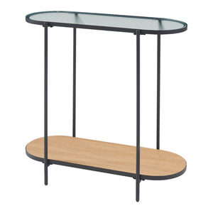 Konsolbord Høyanger 80x80x30cm sort/eg [en.casa].