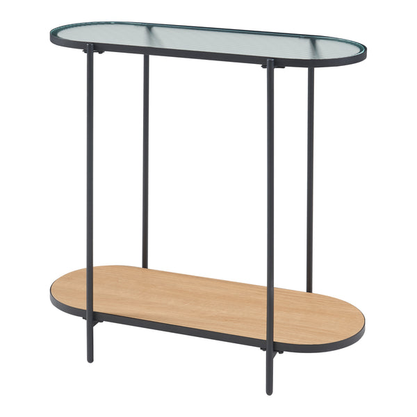 Konsolbord Høyanger 80x80x30cm sort/eg [en.casa].