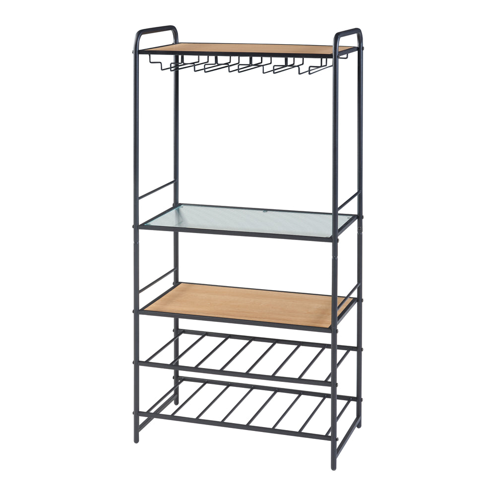 Vinhylde Hustadvika 120x61x33cm Sort/Eg [en.casa] - premiumXL