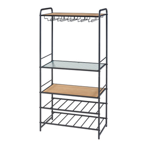 Hustadvika vinreol 120x61x33cm sort/eg [en.casa].