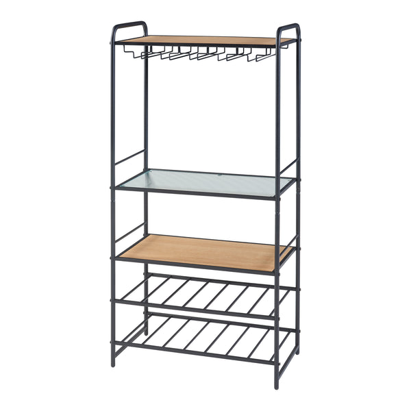 Hustadvika vinreol 120x61x33cm sort/eg [en.casa].