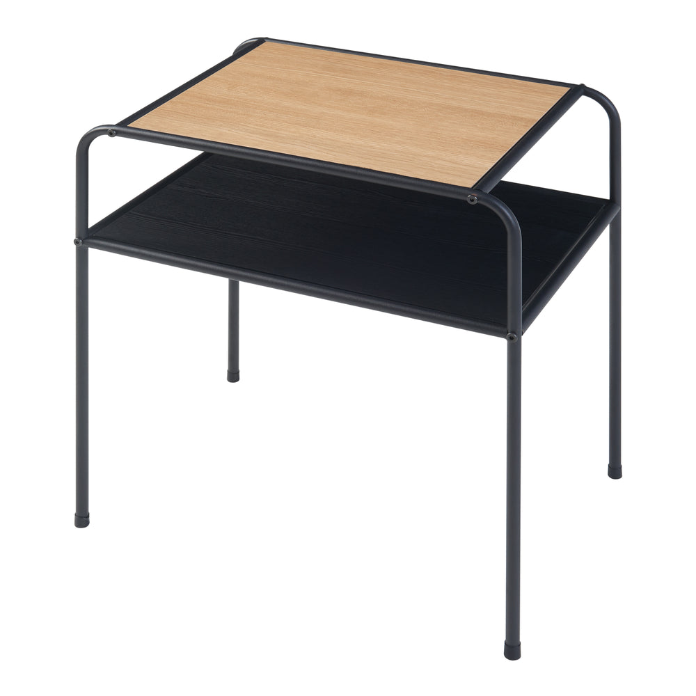 Sidebord Krødsherad 55x51x36cm Sort/Eg [en.casa] - premiumXL