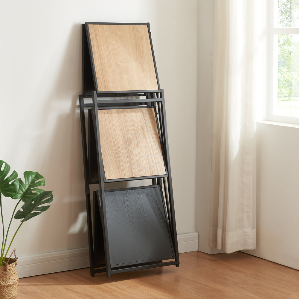 Klapreol Telemark 81x68x38 cm Sort/Eg - Look [en.casa] - premiumXL