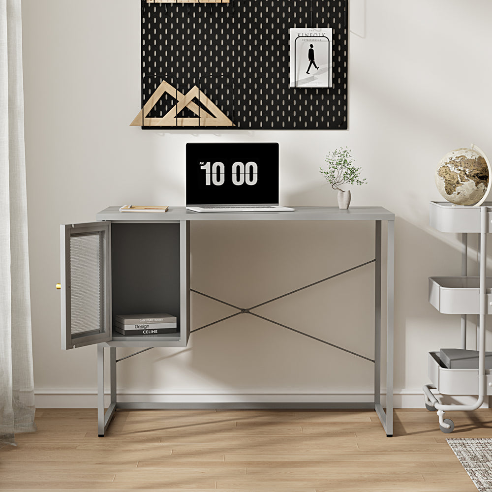 Skrivebord Sund stål 75x100x50 cm grå [en.casa] - premiumXL