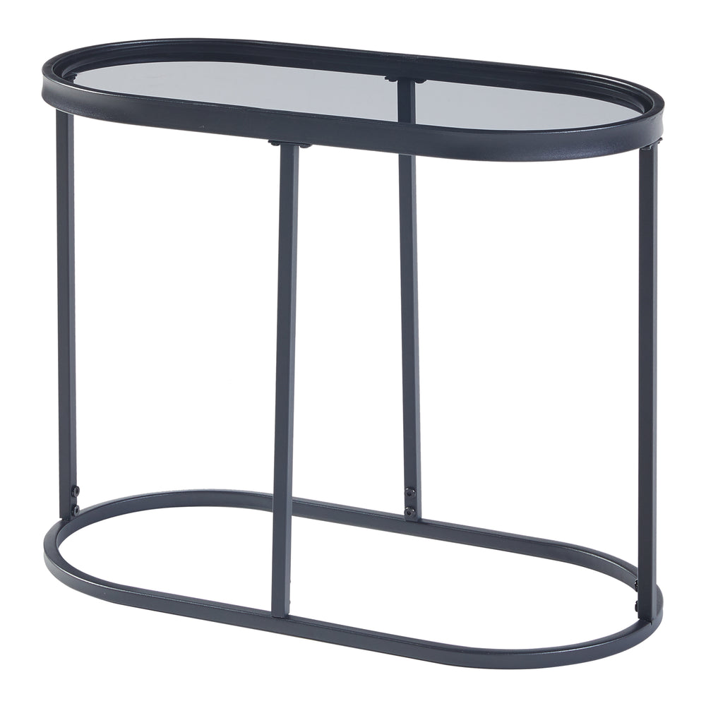 Sidebord Luleå med glasplade Sort [en.casa] - premiumXL