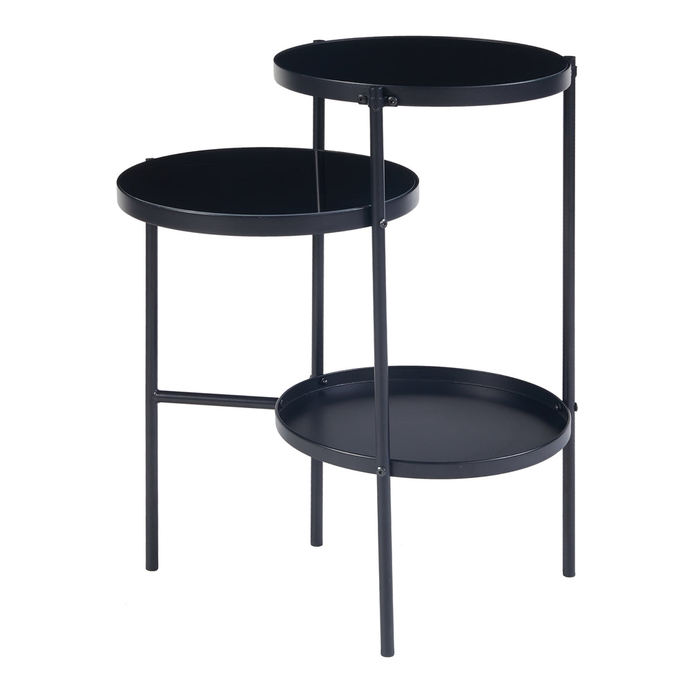 Sidebord Mölndal med 3 hylder Sort [en.casa] - premiumXL