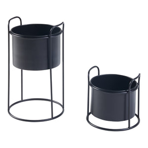 Plantestativ Osen sæt med 2 metal sort [en.casa].