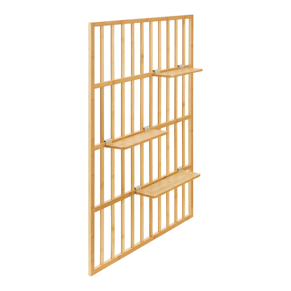 Vægghylde Røst 120x80x13cm bambus [en.casa] - premiumXL