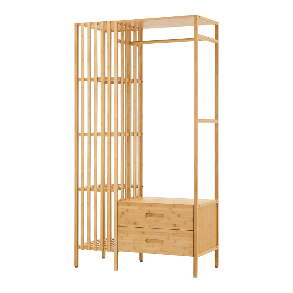 Garderobestativ Varanger 185x100x45 cm Bambus [en.casa]