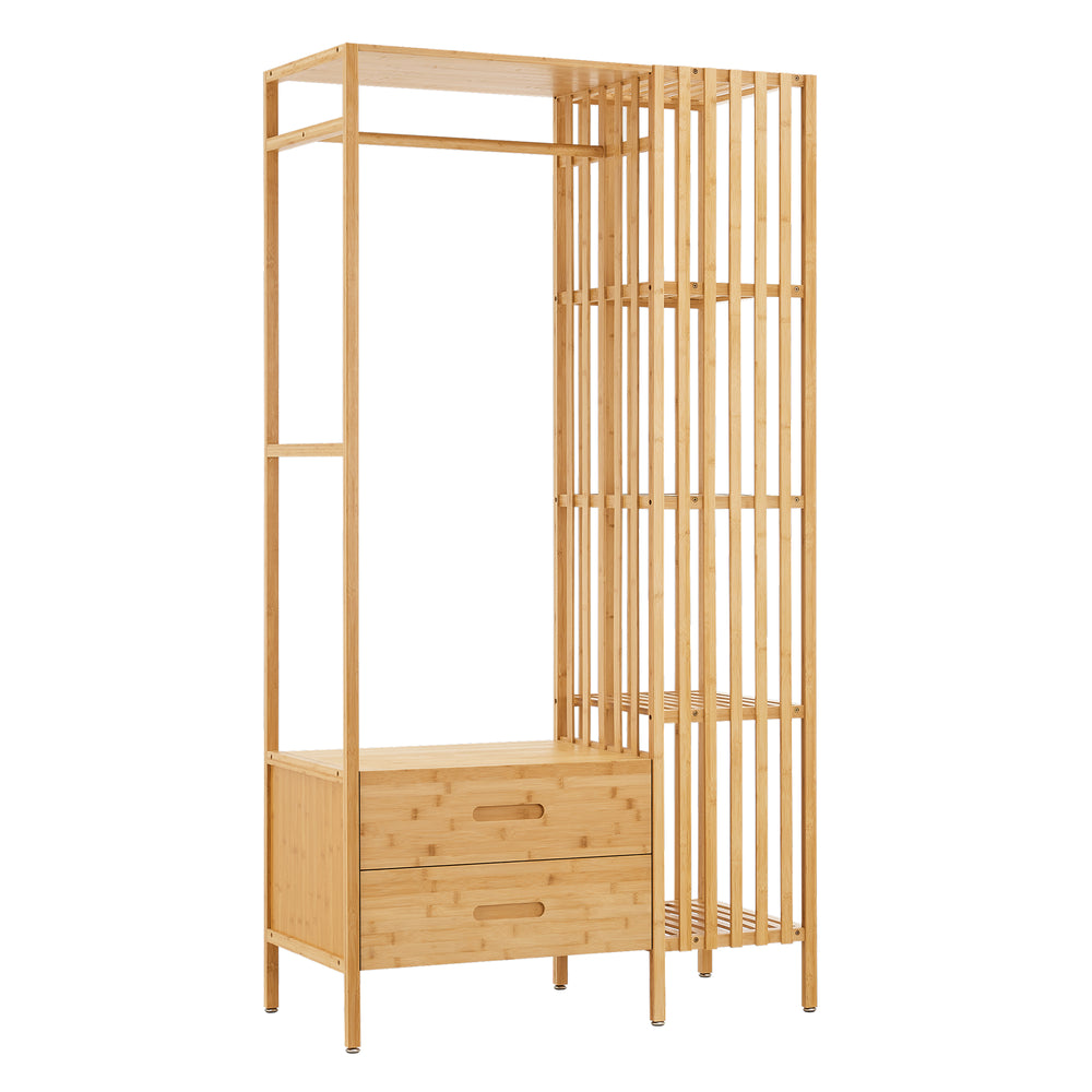 Garderobestativ Varanger 185x100x45 cm Bambus [en.casa]