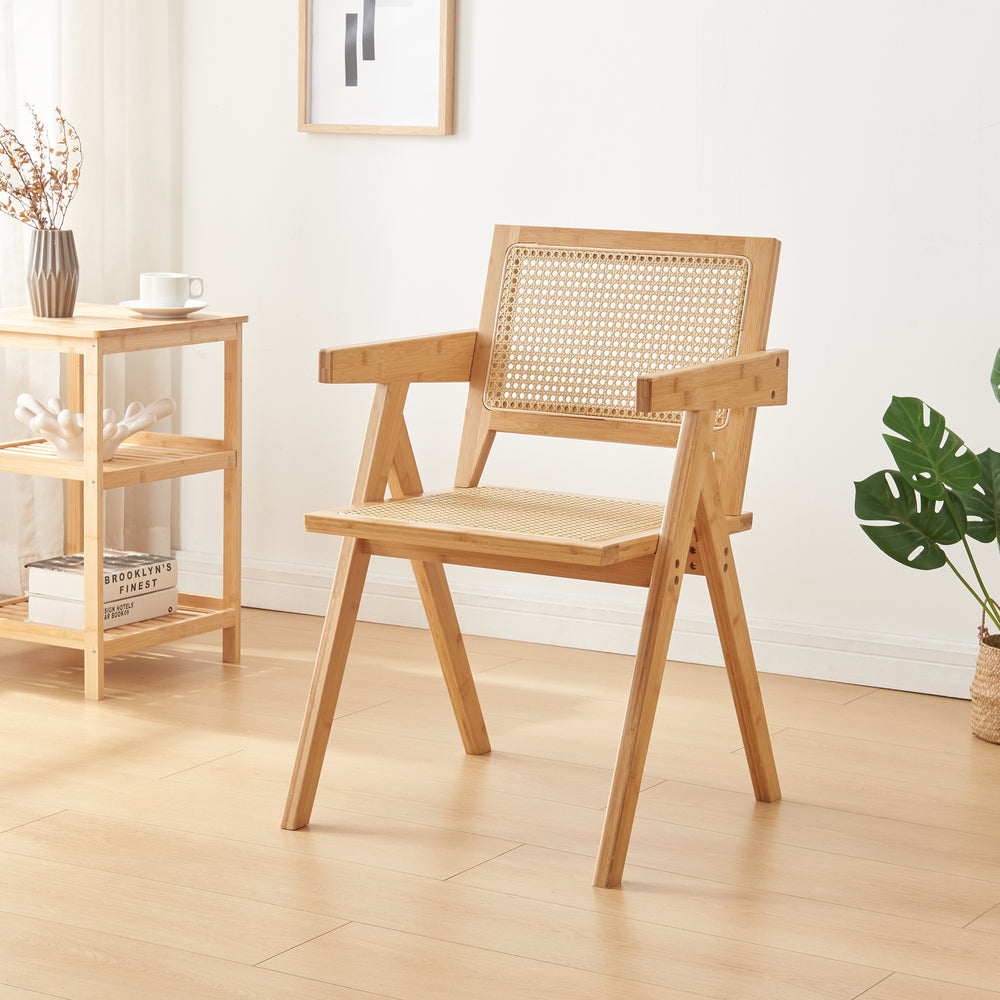 Spisestuestol Asikkala 79x50x50cm Bambus/Rattanlook [en.casa] - premiumXL