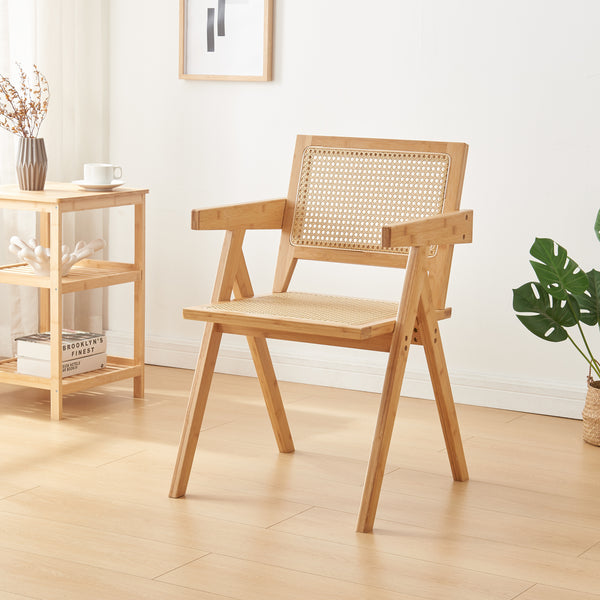 Silla de comedor Asikkala bambú/plástico 79x50x50 cm - Natural [en.casa]