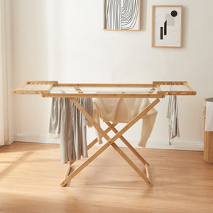 Sammenklappeligt tørrestativ Fakala 154x59x82 cm bambus [en.casa]