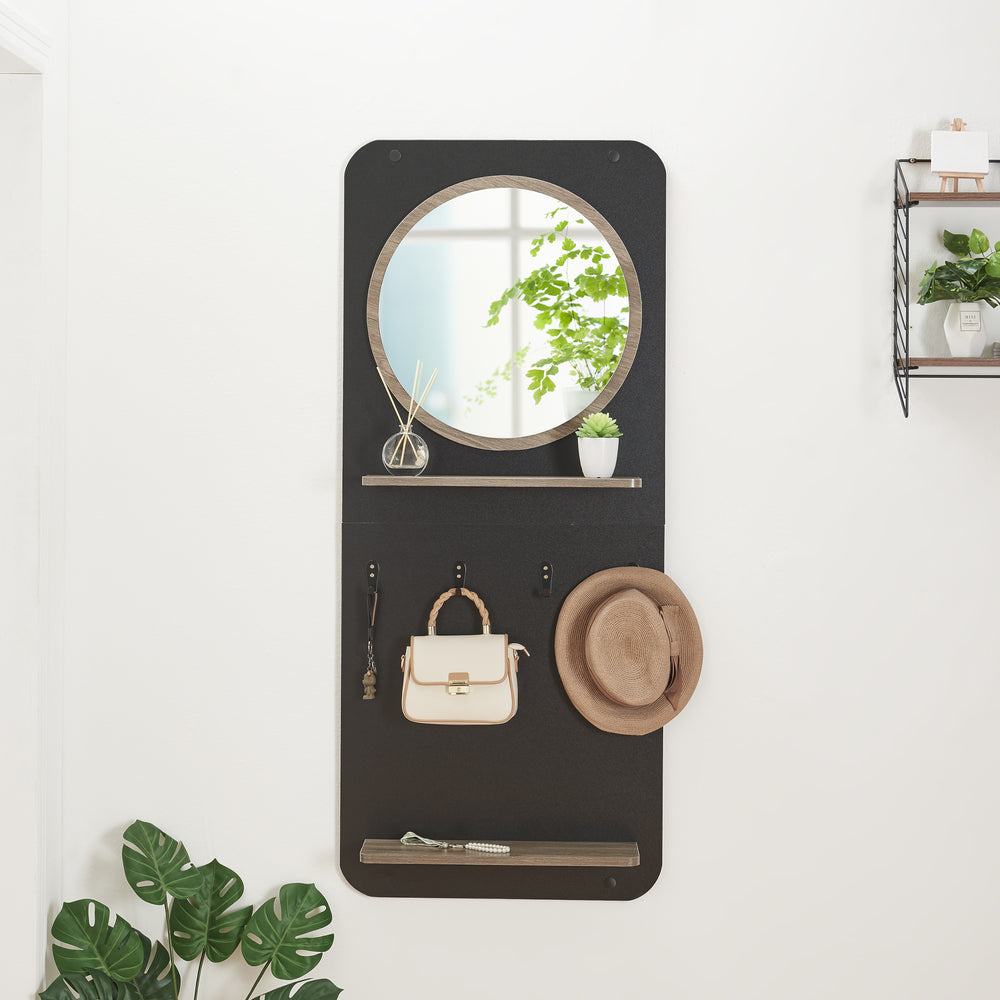 Garderobepanel Helsinge med spejl 140x60x16 cm [en.casa] - premiumXL