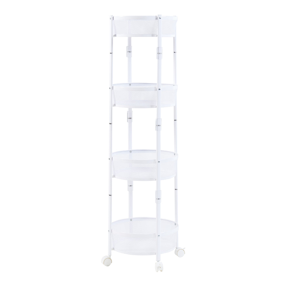 Rullebord Sørreisa med 4 niveauer 123xØ37,5cm Hvid [en.casa] - premiumXL