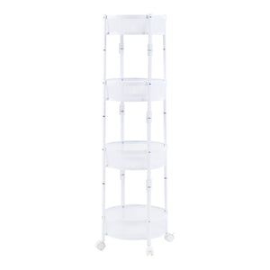 Trolley Sørreisa med 4 niveauer 123xØ37,5cm Hvid [en.casa].