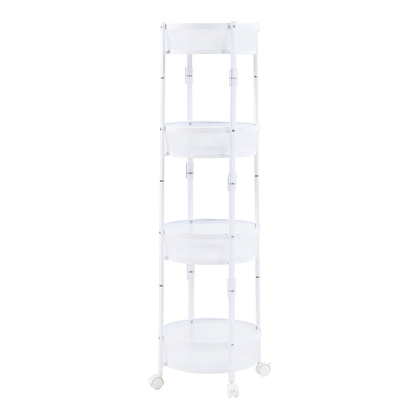 Trolley Sørreisa med 4 niveauer 123xØ37,5cm Hvid [en.casa].