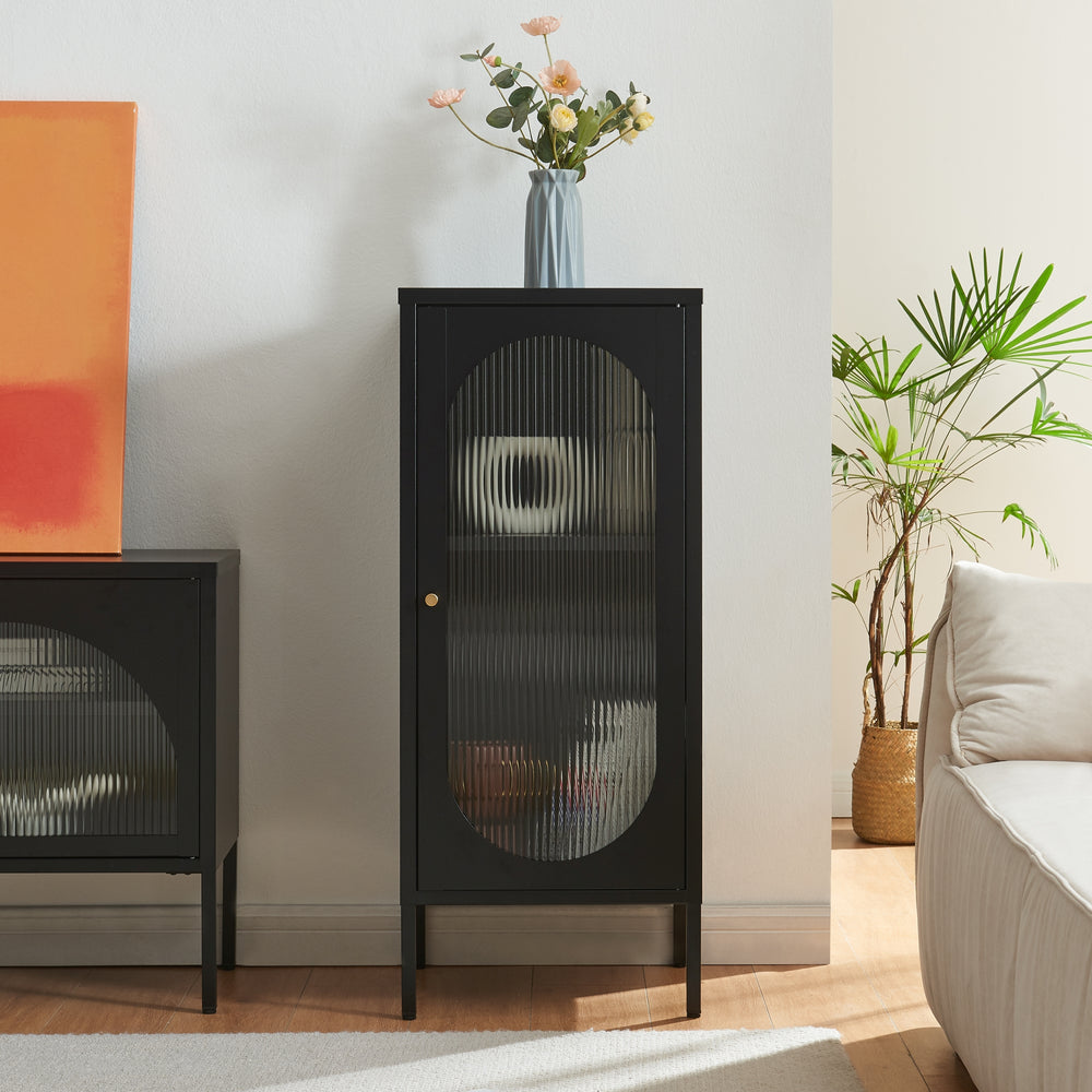 Sidebord Karlskrona 102x43x40 cm Sort, mat [en.casa] - premiumXL