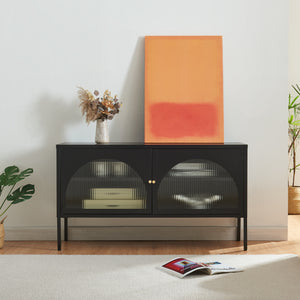 TV-møbel Karlskrona 115x35x64 cm sort, mat [en.casa]
