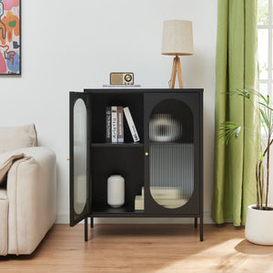 Skænk Karlskrona 102x80x40 cm sort mat [en.casa]