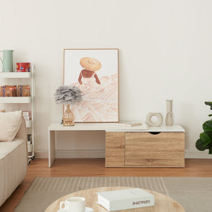 Sidebord Österåker 100x47,5x40 cm trælook/hvid [en.casa]