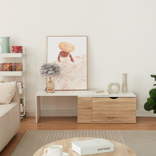 Sidebord Österåker 100x47,5x40 cm trælook/hvid [en.casa]