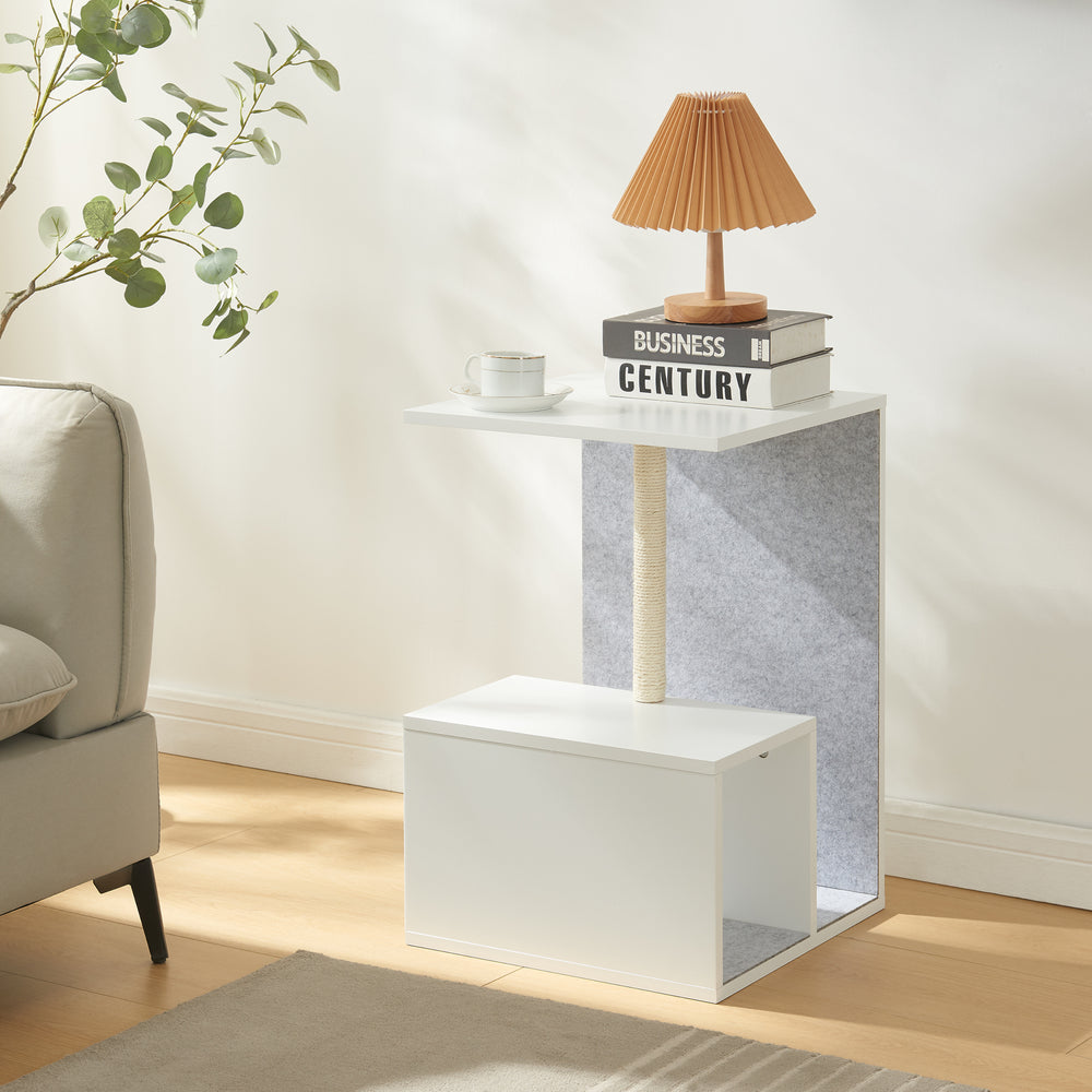 Sidebord med kradsetræ Masfjorden Hvid [en.casa] - premiumXL