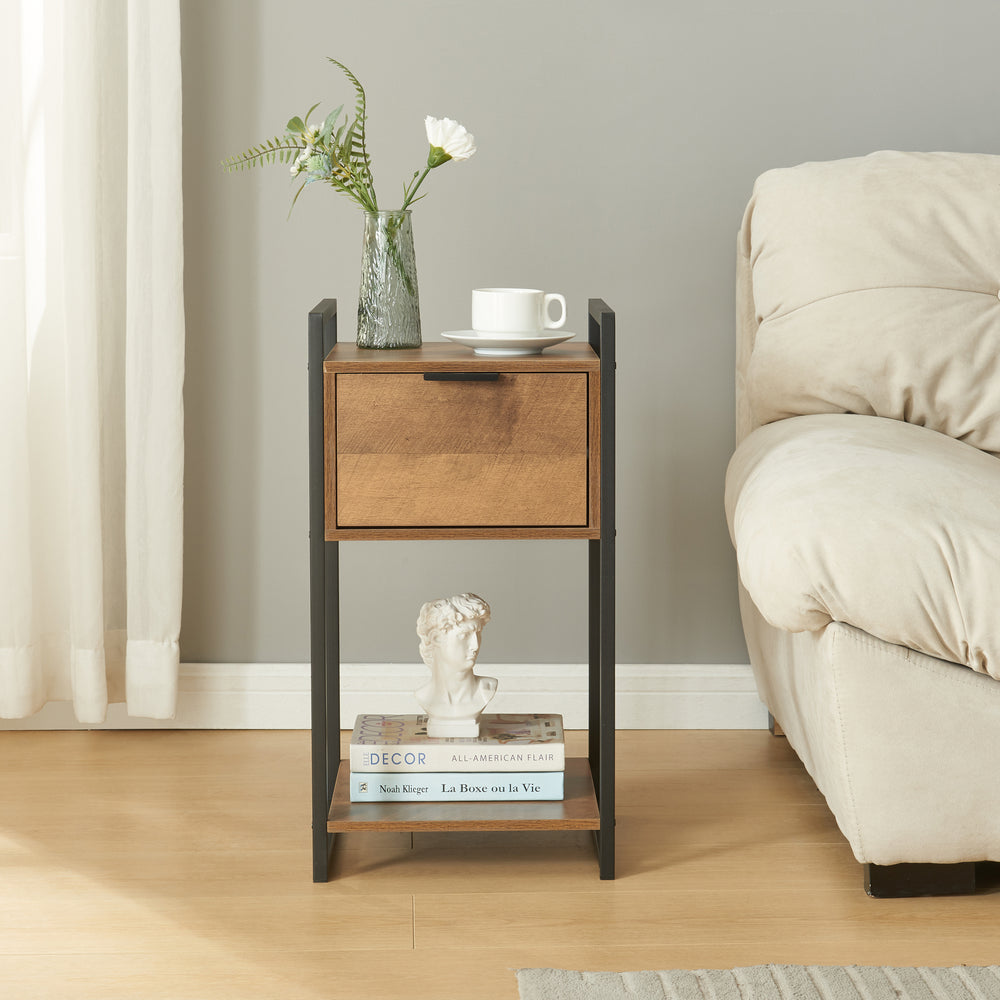 Sidebord Namsskogan 62x33x32cm valnød-look [en.casa] - premiumXL
