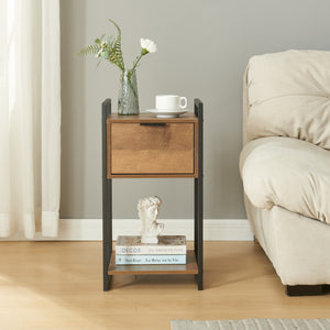 Sidebord Namsskogan 62x33x32cm valnøddetræ-look [en.casa]