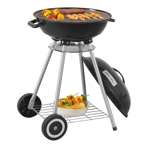 Apricena rund grill 80x49x47cm sort [casa.pro].