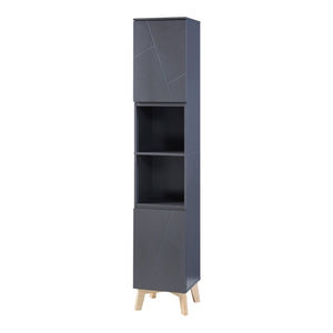 Højt skab Overath 160x30x30cm Grå [en.casa]