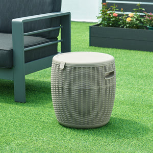 Køleboks-puf Avetrana 44xØ40 cm Lysebrun [casa.pro]