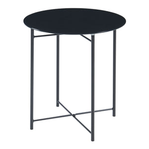 Sidebord Ödeshög med glasplade 45xØ42cm Sort [en.casa]