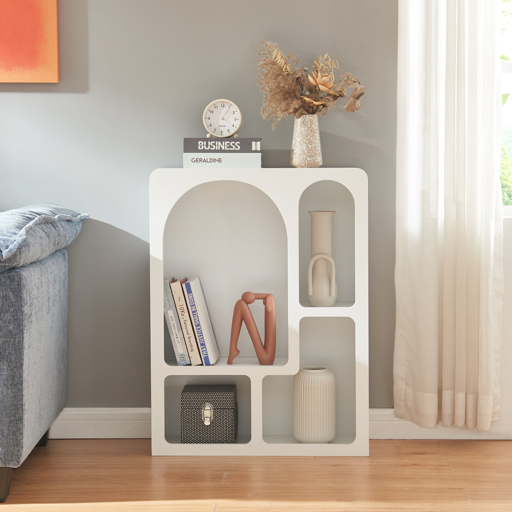 Reol Vågå 80x60x24 cm Hvid [en.casa] - premiumXL