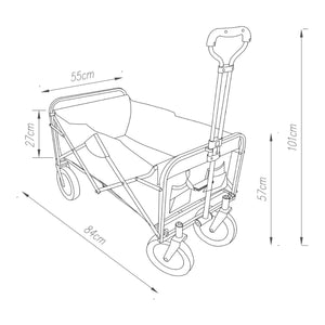 Bollerwagen Stenlille 84x55 cm maks. 80 kg Sort [pro.tec]
