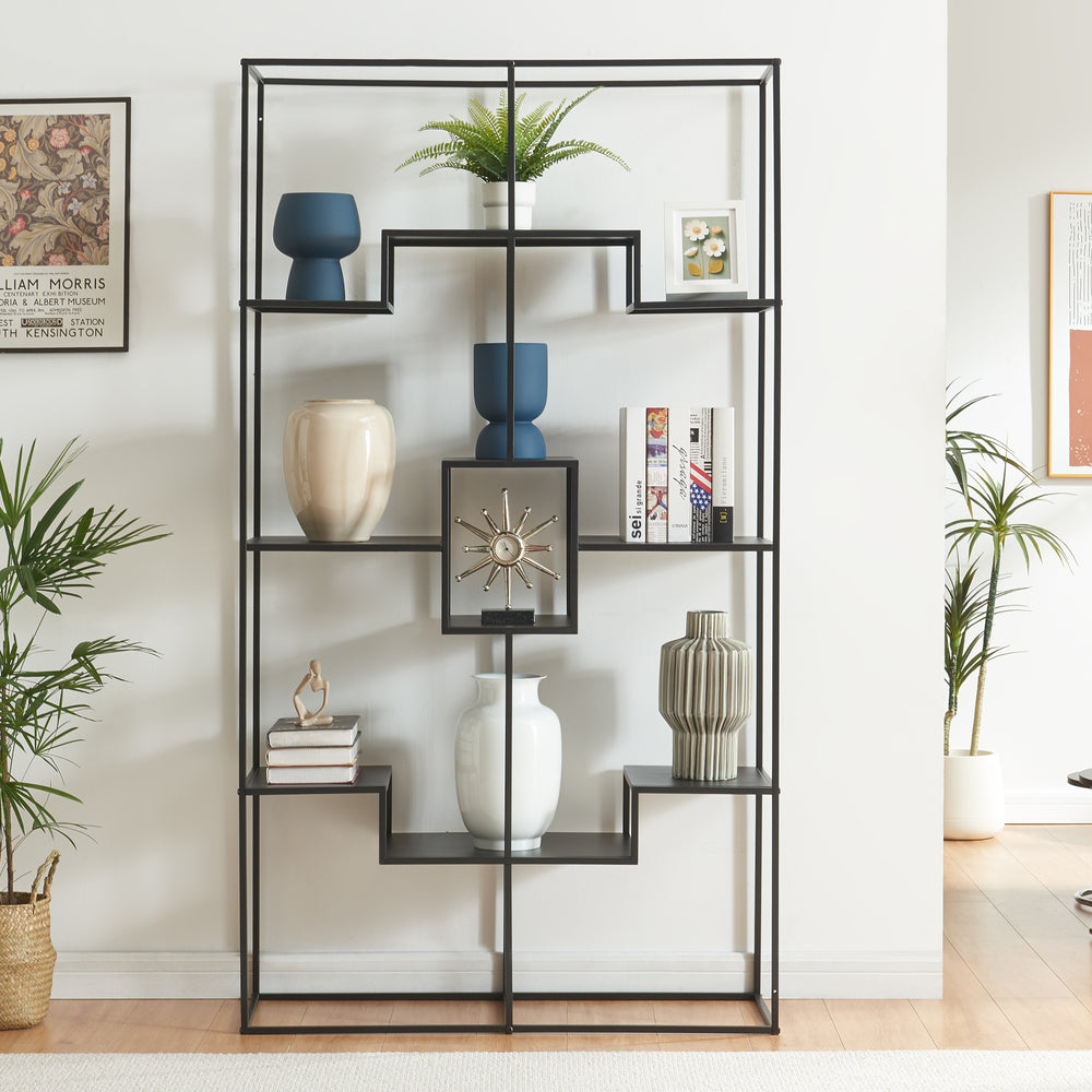 Reol Råde metal 180x100x35 cm sort [en.casa] - premiumXL