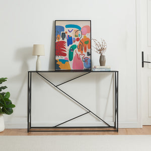 Konsolbord Rättvik 120x30x80 cm Sort [en.casa]