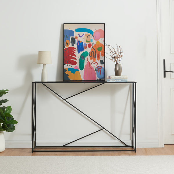 Konsolbord Rättvik 120x30x80 cm Sort [en.casa]