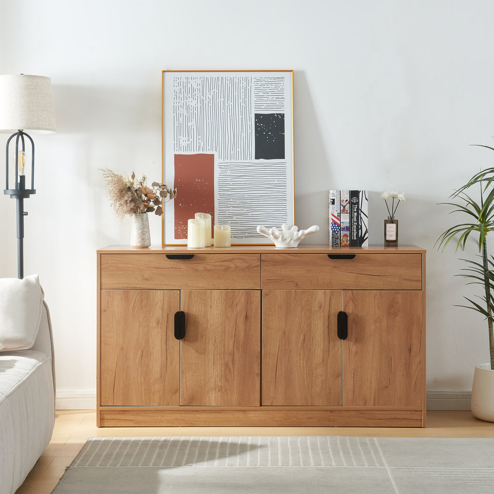 Sideboard Varkaus 75x140x40cm MDF egetræslook [en.casa] - premiumXL