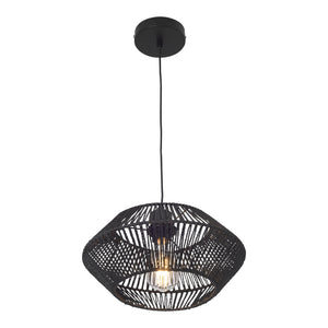 Hængelampe Amersham Metal+Rattan Sort [lux.pro]