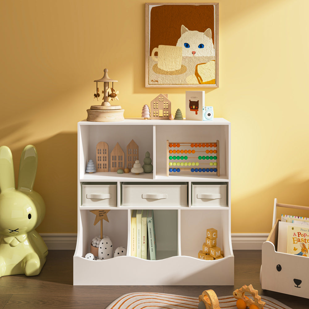 Børnehylde Vastesa 75x80x40 cm Hvid [en.casa] - premiumXL