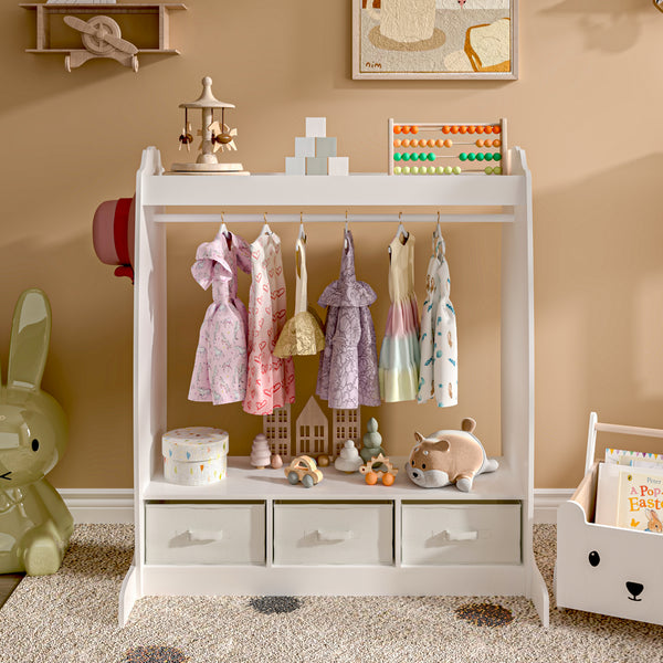 Børnegarderobe Moskenes 107x95x61 cm Hvid [en.casa]