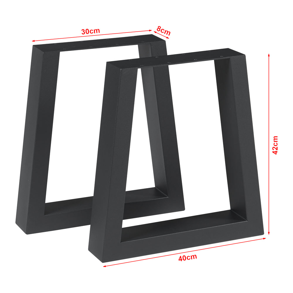 Bordstel 2 stk. Marstal 42x40cm Sort [en.casa] - premiumXL