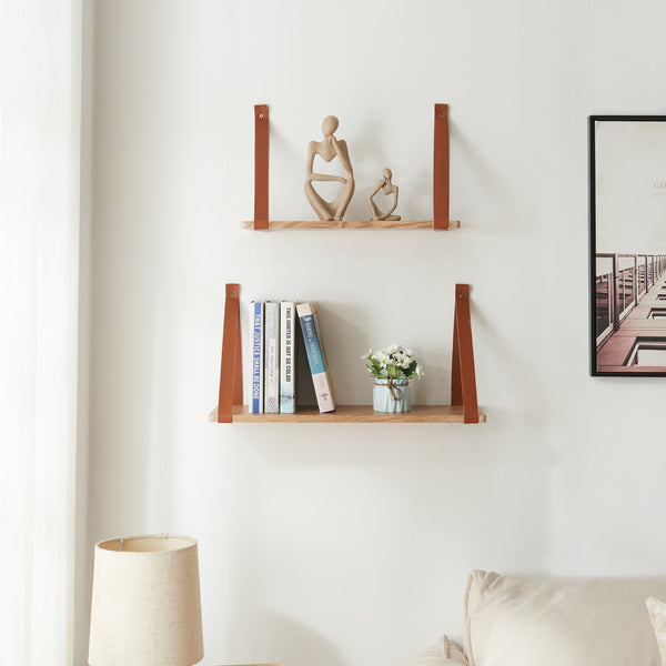 Væghyldesæt Utsira 48/60 x 20 x 30 cm 2-delt egetræslook/brun [en.casa]