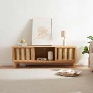 TV-skab Ypäjä 150x42x50 cm naturlig bambus [en.casa]